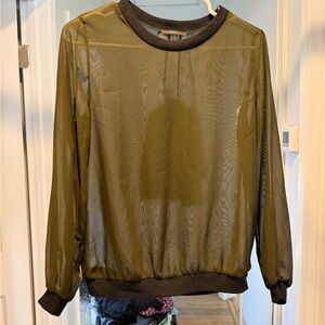 Soprano Olive Sheer Top